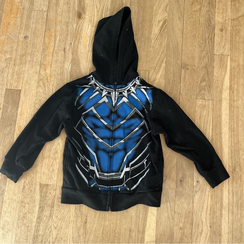 Kids Marvel Black Panther Zip Up Hoodie - Size XS